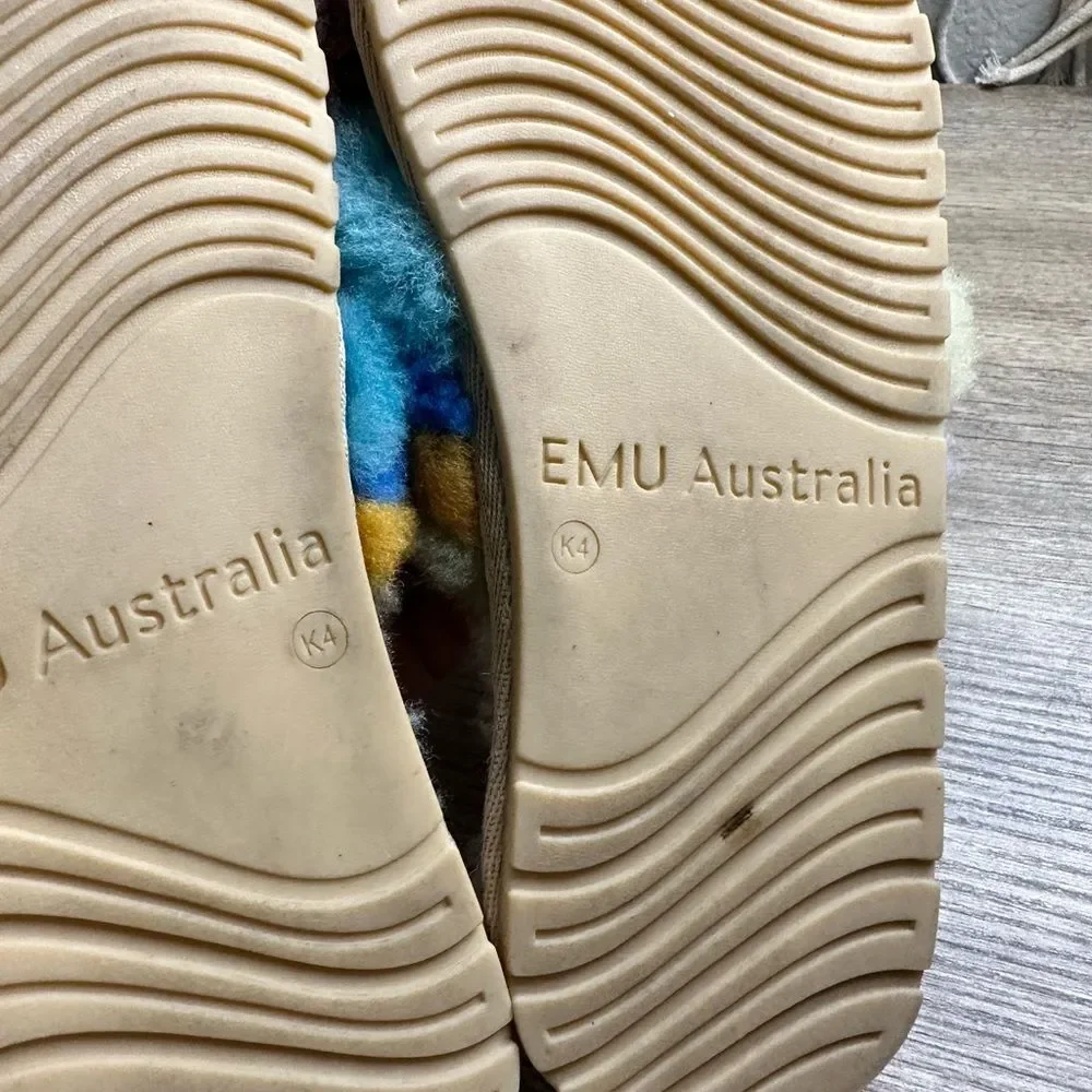 Emu Australia Kid’s 4 Sheepskin Rainbow Colored Slides